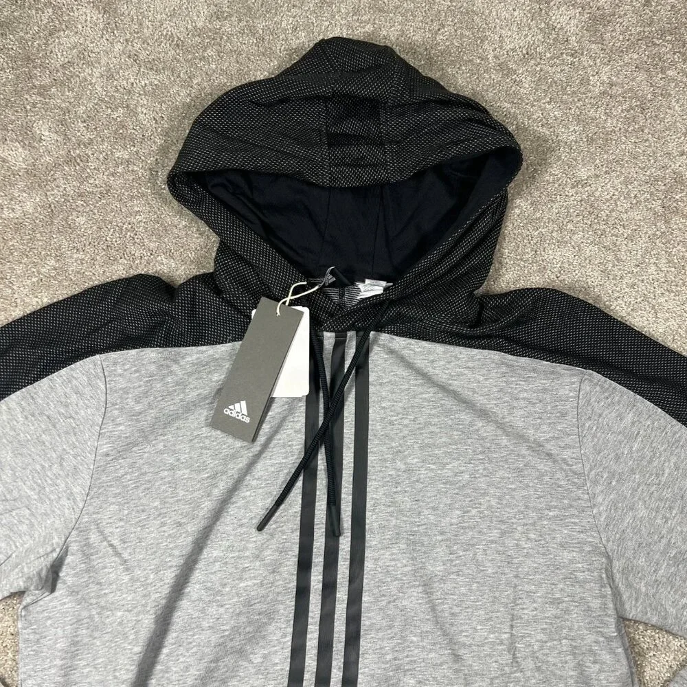 Adidas Mens Gray Black Los Angeles Kings‎ NHL Long Sleeve Pullover Hoodie NWT